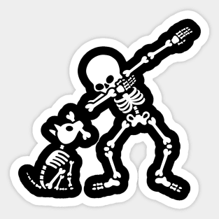 Dab dabbing skeleton Pet Dog Bone Sticker